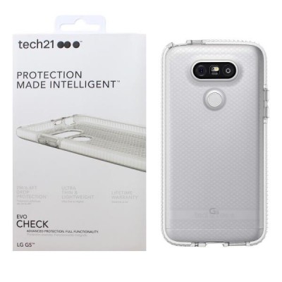Фирменный противоударный чехол tech21 Evo Check LV для LG G5 Clear