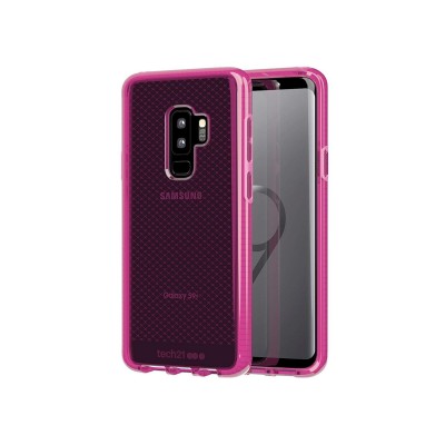 Фирменный противоударный чехол tech21 Evo Check SM для Samsung Galaxy S9+ Plus Fuschia Розовый