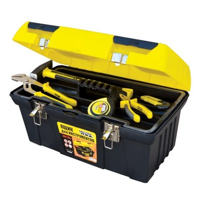 Ящик для инструмента MasterTool GM 19" (485*275*250 мм) металлические замки, Арт.: 79-3052