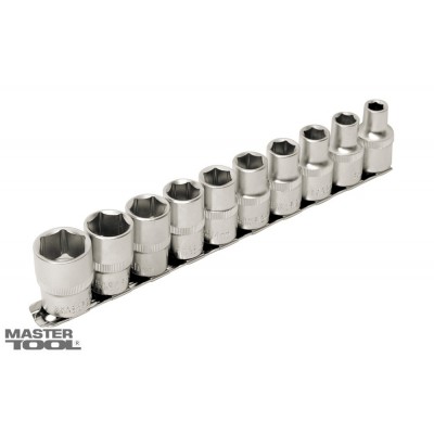 Набор насадок торцевых 6-гранных MasterTool GM CrV 1/2", 10 шт (10/11/12/13/14/15/17/19/22/24) (Арт.: 78-1211)