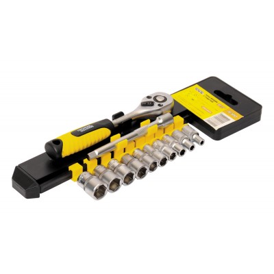 Набор насадок торцевых MasterTool GM PROFI CrV 1/4”  4-13 мм, трещотка 72Т, 12 шт (Арт.: 78-1412)