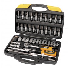 Набор насадок торцевых MasterTool GM PROFI CrV 1/4”  4-14 мм,трещотка 72Т, 46 шт, кейс (Арт.: 78-2047)