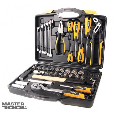 Набор инструментов и насадок торцевых MasterTool GM CrV 1/4" и 1/2" 56 шт в кейсе (Арт.: 78-5156)