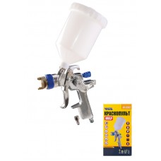 Краскопульт MasterTool GM HVLP ВБ  600 мл, пластик, Ø 1,4 мм, 170-260 л/мин, 3-4 бар (Арт.: 80-8902)