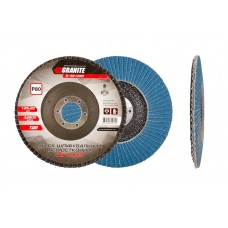 Диск шлифовальный лепестковый конусный ZIRCONIA Т29 зерно  80 125*22 мм GRANITE GM (8-32-080)