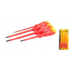 Набор отверток MASTERTOOL GM диэлектрических 4 шт (PH1*80, 2*125, SL 3*100, 5.5*125) (40-1500)