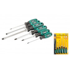 Набор отверток MASTERTOOL GM усиленных 6 шт (PH 0*75; 1*80, 2*100, SL 4*100, 6*125, 8*150) (40-1152)