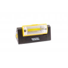 Фонарь MASTERTOOL GM магнитный с регулировкой наклона бокового света, 125*52*52 мм, 6 x LED + COB LED, 4 x AAA 94-0809