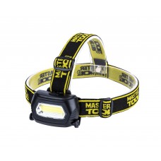 Фонарь MASTERTOOL GM налобный с регулировкой наклона, 3 режима, 75*46*29 мм, COB LED, 3 x AAA, ABS 94-0810
