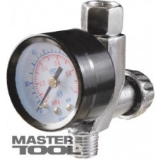 Редуктор MasterTool GM с манометром для краскопульта 0-12 бар, мет., 1/4" (Арт.: 80-8919)