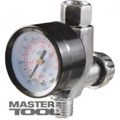 Редуктор MasterTool GM с манометром для краскопульта 0-12 бар, мет., 1/4" (Арт.: 80-8919)